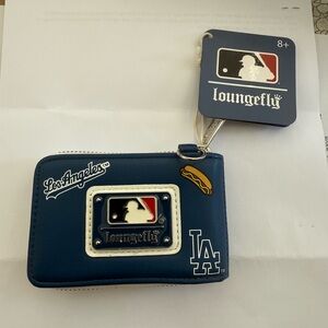 Loungefly MLB Los Angeles LA Dodgers Baseball Accordion Zip-Around Wallet